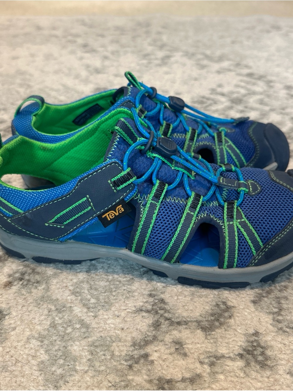 Teva Kids Unisex Blue and Green Athletic Water Sandals